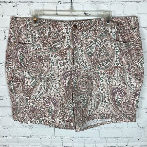 Bandolino Amy Short Paisley Size 16 - Picture 1 of 8